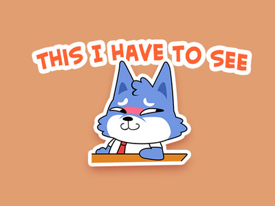 AloneBlues - This I have to see... cartoon character emoji fun illustration sticker wolf