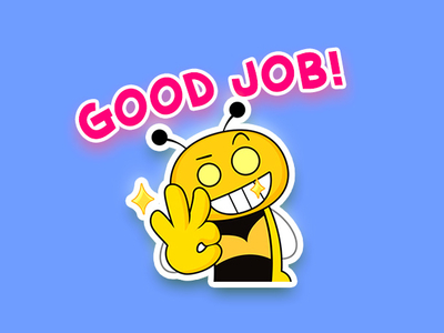 Sticker Bee Good Job By Heynic Com On Dribbble