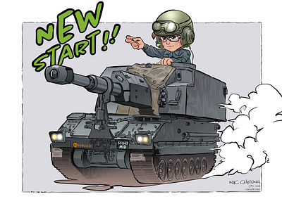 SSPH Primus cartoon fun illustration tank vehicle weapon