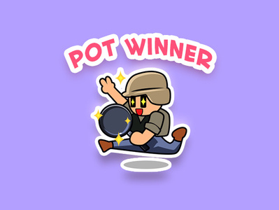 Pub - Pot Winner cartoon emoji fun illustration pubg sticker winner