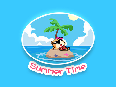 Summer time - Welcome Friday ajone beach cartoon emoji fun illustration sticker vacation