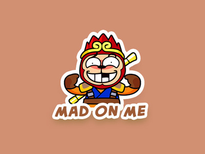Mad On Me cartoon character emoji fun illustration sticker wukong