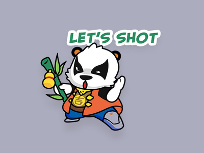 Panda Let's Shot cartoon character emoji fun illustration panda rov sticker