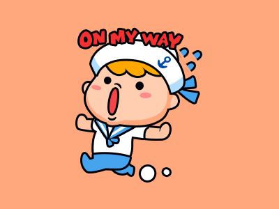 Sailor - On My Way cartoon emoji fun gif illustration on my way run sailor sticker