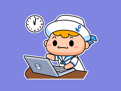 Sailor Work Hard cartoon character emoji fun gif illustration sailor sticker