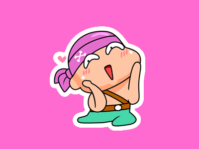 Fall in love cartoon character emoji fun gif illustration pirate sticker voxel