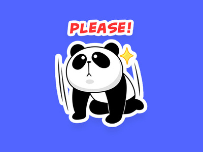 Panda Please! cartoon character emoji fun illustration panda sticker