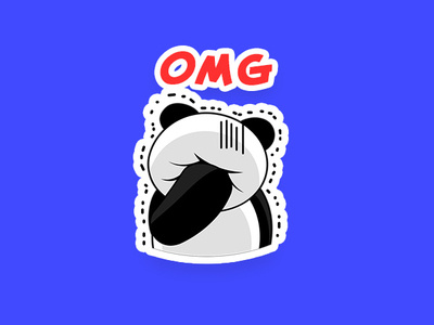 Panda OMG cartoon character emoji fun illustration omg panda sticker