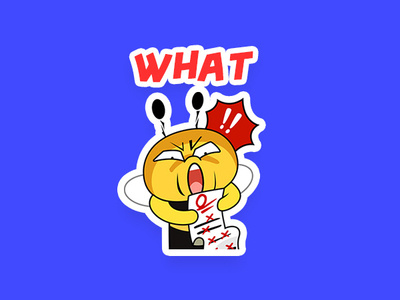 Bee "What hack!" 3d bee cartoon character emoji fun illustration sticker suprise