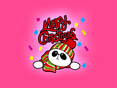 Sticker Panda Christmas03 cartoon character emoji fun illustration merry christmas panda sticker