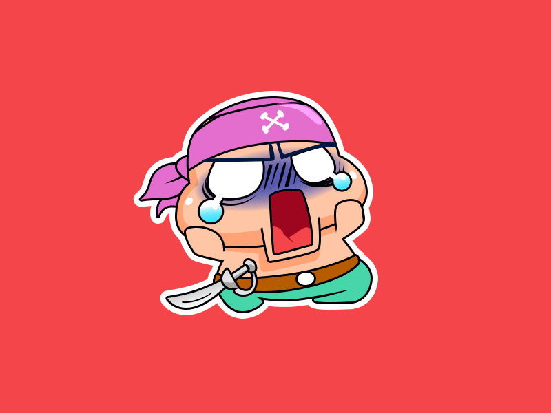 Pirate Soldier Ayaya cartoon character emoji fun illustration sticker