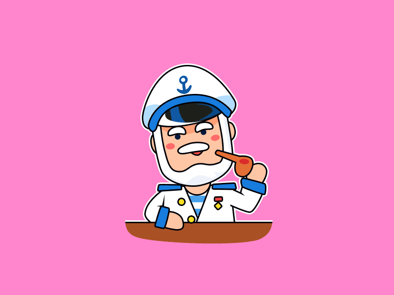 Sailor Captain Confuse captain cartoon character emoji fun illustration pirate sailor sticker