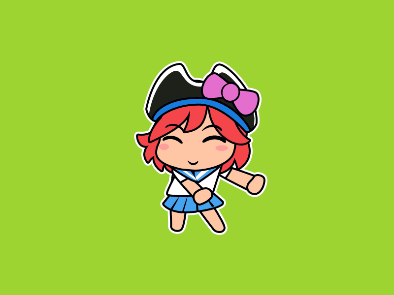 Sailor Girl Swish Dance cartoon character dance emoji fun illustration pirate sailor sticker
