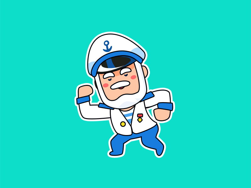 Captain Relax Dance captain cartoon character dance emoji fun illustration sailor sticker