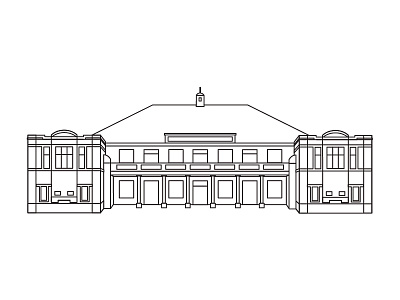 Lysaght Institute - Newport Gwent building illustration lines simple wip