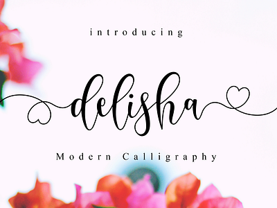 Delisha Script app branding calligraphy elegant font girly lettering logo modern natural script sweet typography ui web