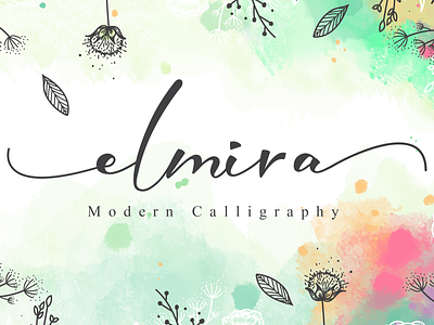 Elmira Script app branding calligraphy design elegant font girly illustration lettering logo modern natural script sweet typography ui vector web