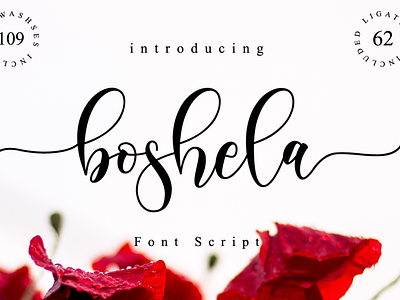 Boshela Modern Script app branding calligraphy elegant font girly lettering modern natural script sweet