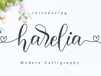 Harelia Script app branding calligraphy elegant font girly lettering logo modern natural script