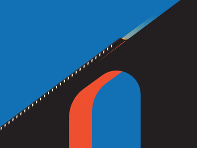 JOURNEY animation bridge gif graphic iconography illustration nighttrain train travel
