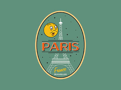 We will Always have Paris. character eiffeltower france illustration moon paris typography