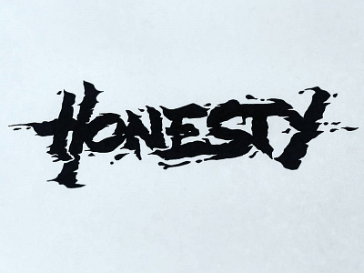 Honesty Logo blackandwhite destroy letter lettering logo sketch type typography