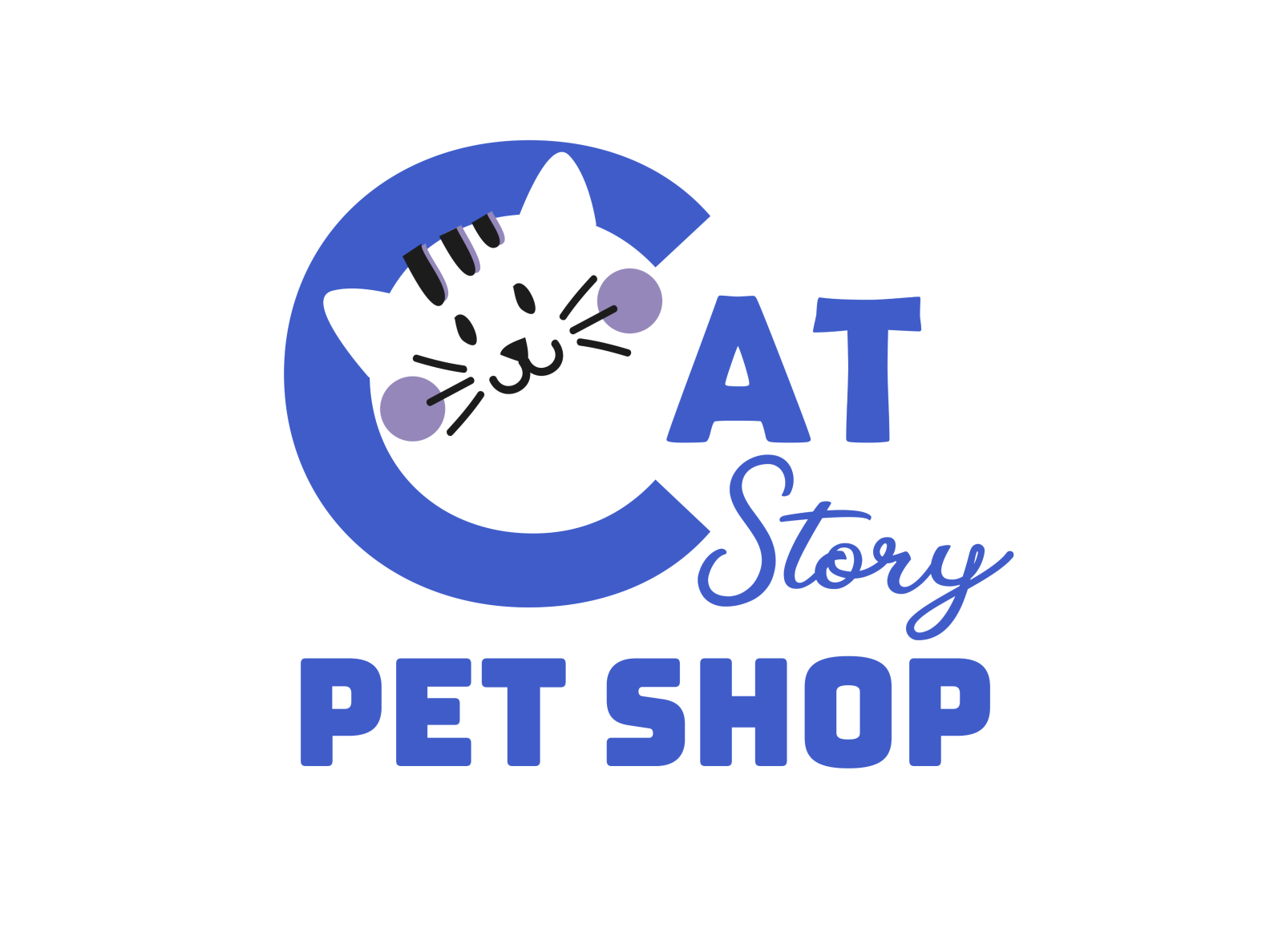 Cat Story Petshop Logo By Muhammad Rizky On Dribbble