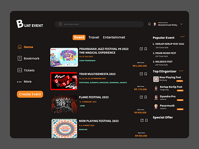 Buat Event - Event Management, Ticketing and Booking Website clean ui dailyui product design uidesign