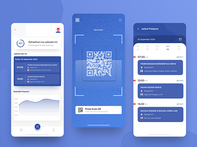 School Presence App app app design blue clean clean ui design mobile app mobile app design presence scan schedule schedule app schedules school school app ui ui ux uidesign uiux ux