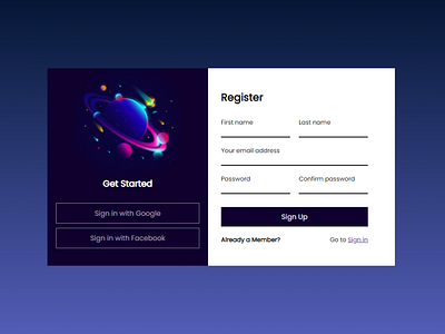 Registration form ui in html css