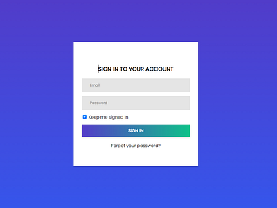 Login Form Design #2 HTML CSS