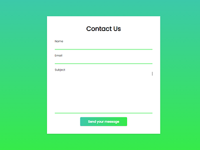 Contact us form in html css