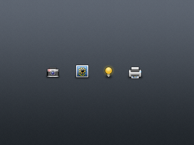 Some app icons camera icons ios light bulb photo printer