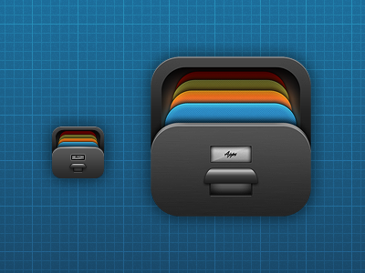 iOS Drawer icon drawer icon ios iphone metal