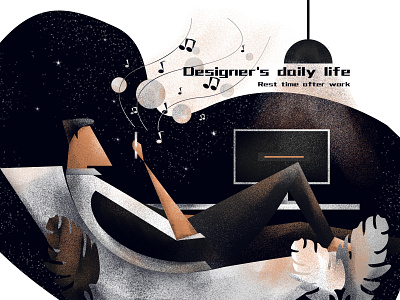 Designer's daily life design illustration