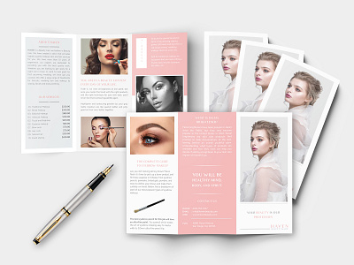 Tri-Fold Brochure Design beauty beauty salon brochure brochure design creative flyer graphics layout leaflets marketing minimalist print design professional tri fold