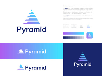 Pyramid Logo for web researching Company best logo best logos brand branding commercial creative design gradient graphics icon logo logo design logos modern professional professional logo pyramid tech vector web