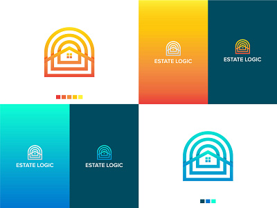 Estate Logic logo design brand branding creative design gradient graphics home house house logo icon logo logos logotype modern professional real estate real estate agency real estate logo