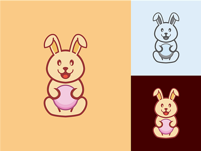 PlayRabbit Logo Design brand branding cartoon logo colorful logo creative design graphic design graphics icon logo logos minimal logo modern play logo professional rabbit rabbit logo