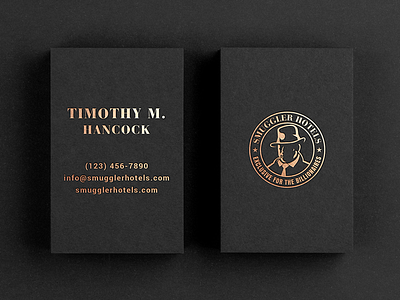 Smuggler Hotels Premium Logo brand creative design gold gold foil graphic design graphics high end icon logo logo design logos luxury premium professional quality silver foil