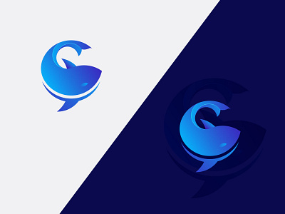 Logo Design for Chat Whale app brand chat creative creative design design gradient graphics icon logo logos professional professional logo whale