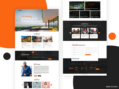 Creative Real Estate Broker Website UI Design | Nikk Studio branding creative creative design design dribbble inspiration inspire nikkstudio realestate trending ui ui ux ui design uidesign ux web web design webdesign website website design