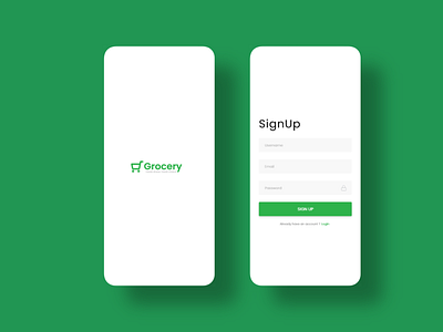 Grocery Signup branding design minimal mobile signup ui ux