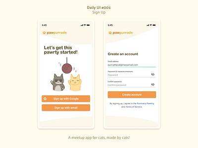 Daily UI #001: Sign Up app design mobile ui ux