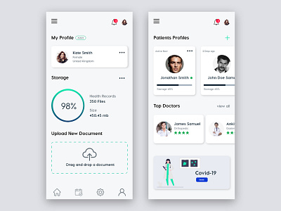 Medical App Interface app appdesign design ui uidesign ux uxdesign