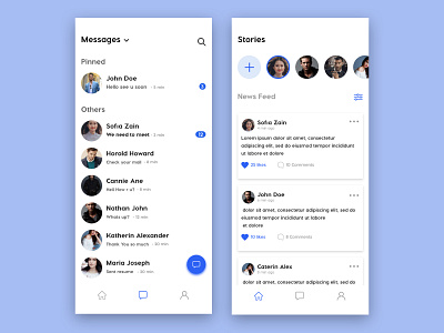 Message & News Feed Interface Design app appdesign design interaction ui uidesign ux uxdesign