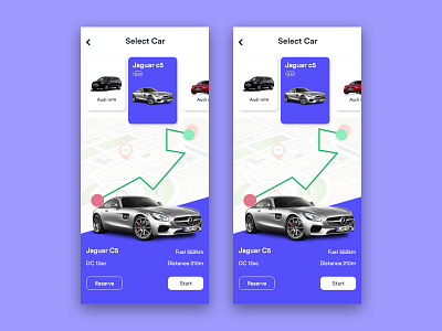 Car Selection Interface Design UI Design