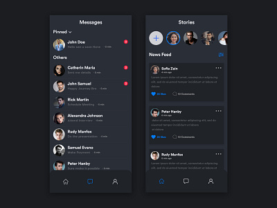 Message Interface Dark Theme app appdesign dark app dark ui design interaction ui uidesign ux uxdesign web