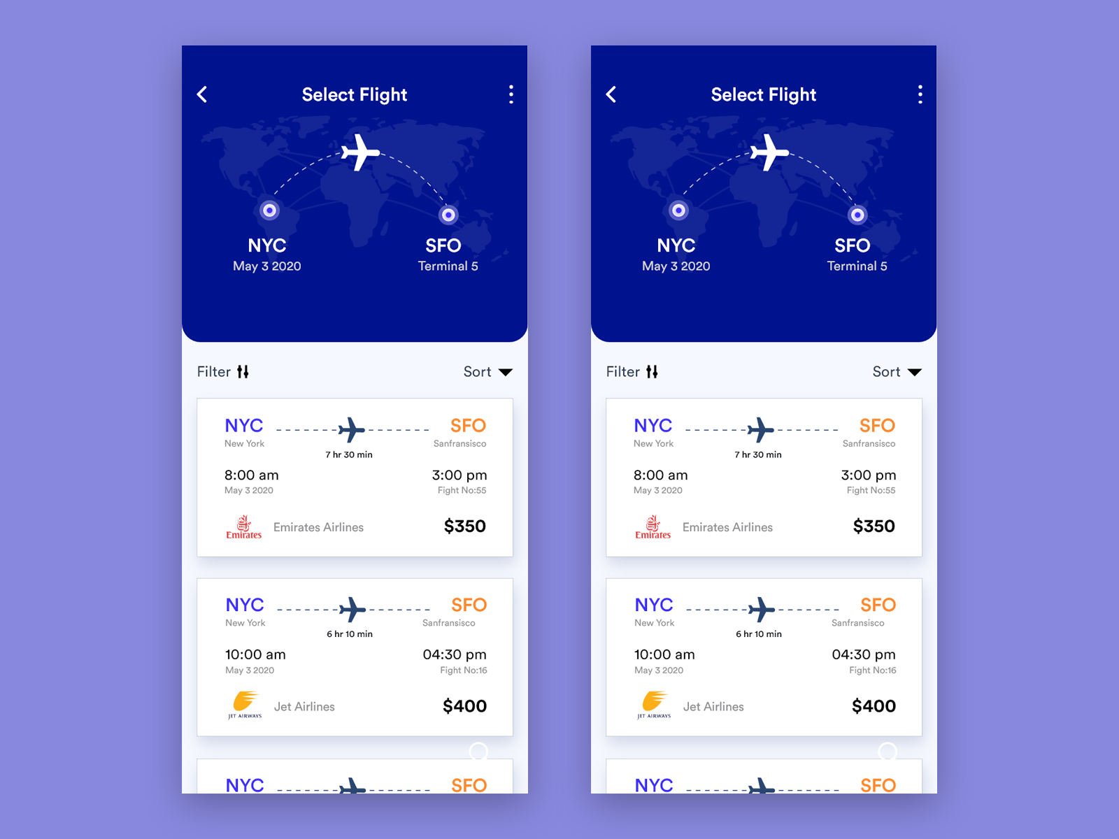 Flight Selecting Page UI Design by Rahul R Chandran on Dribbble