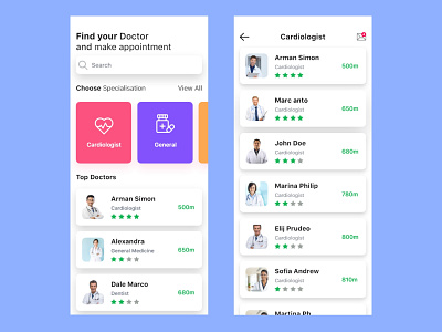 Medical Appointment App UI Design app appdesign design designinpiration interaction ui uidesign uiinspiration ux uxdesign